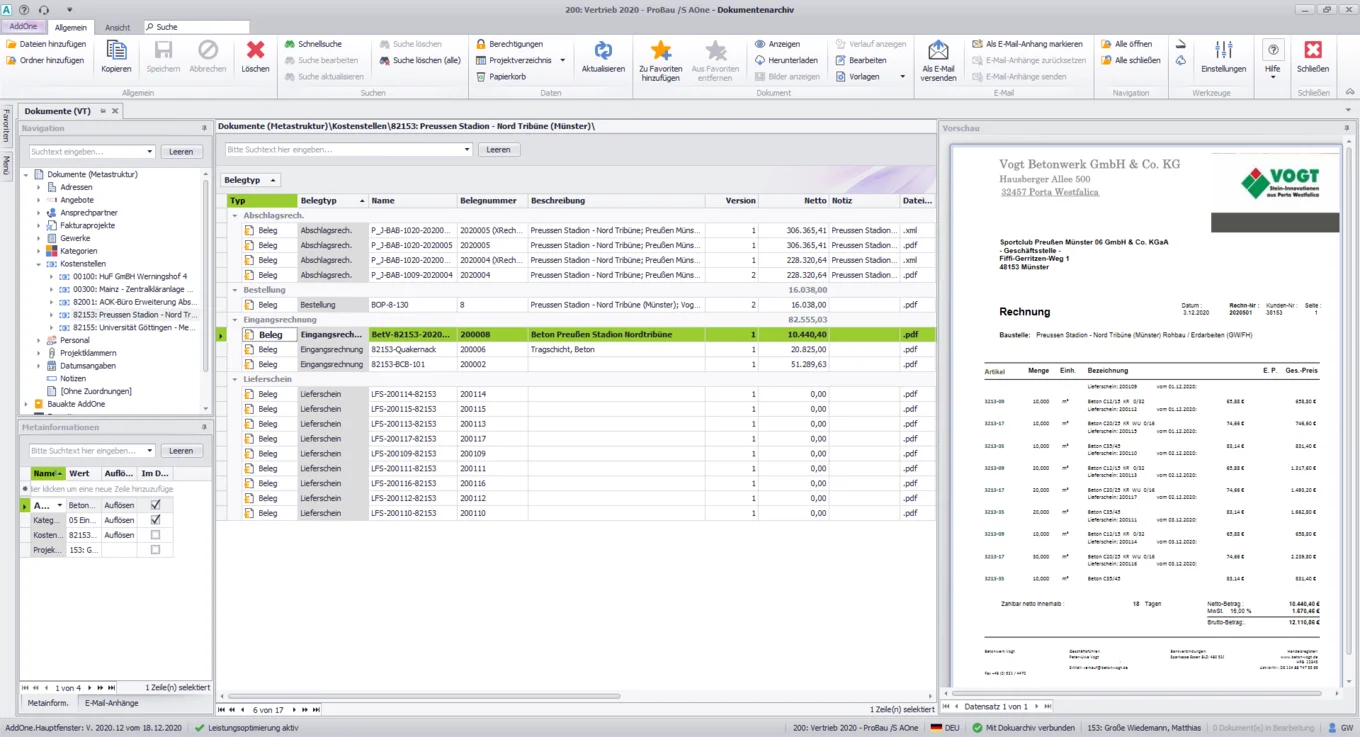 Pro-Bau/S AddOne - Dokumente digital archivieren & ordnen.